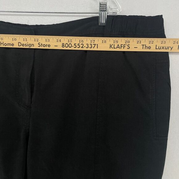 EILEEN FISHER Pants 3X Plus Tencel Twill Tapered Ankle Button Cuff Utility Black - Picture 13 of 16